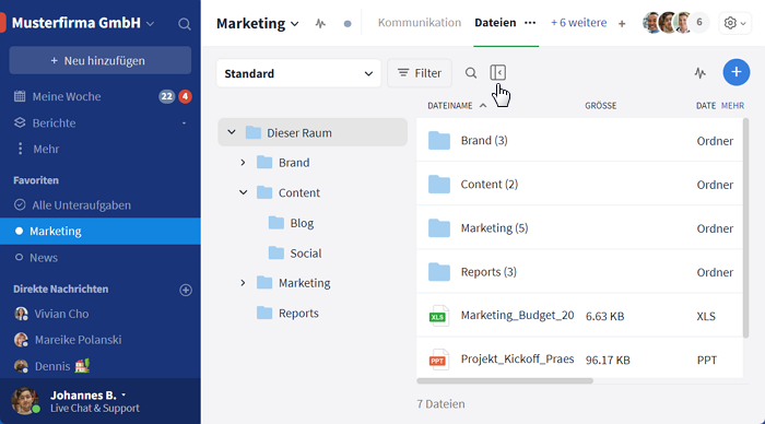 Ansicht Baumstruktur